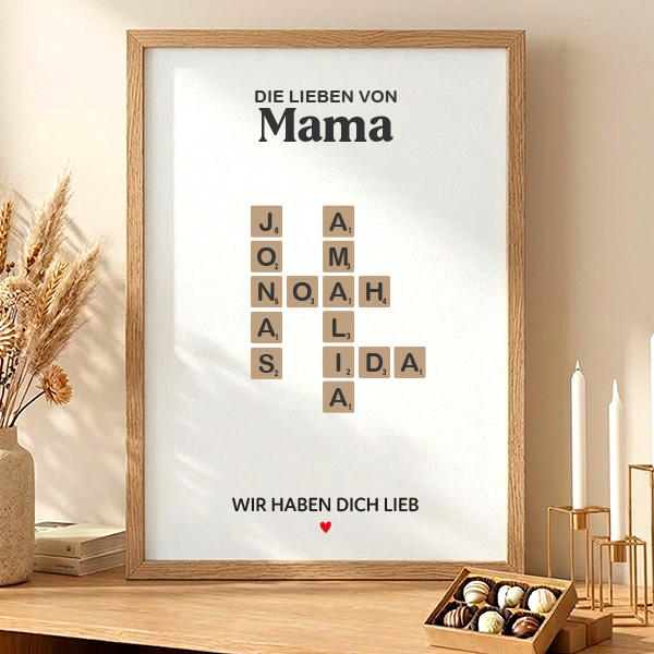 Scrabble-Poster mit personalisierten Namen