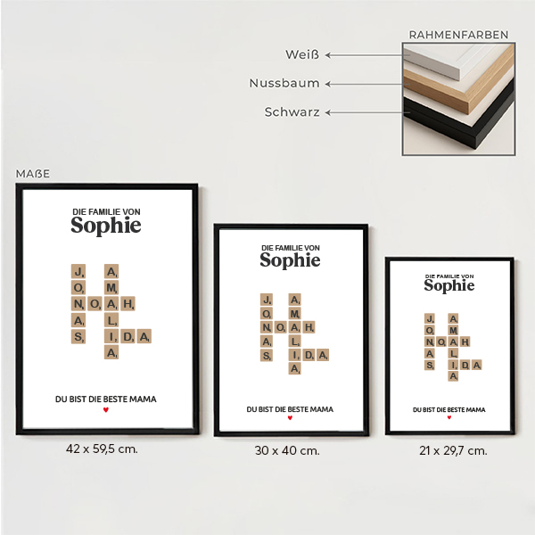 Scrabble-Poster mit personalisierten Namen
