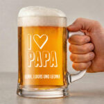 Bierkrug I Love Papa mit personalisiertem Text Miniaturansicht von Bierkrug I Love Papa mit personalisiertem Text