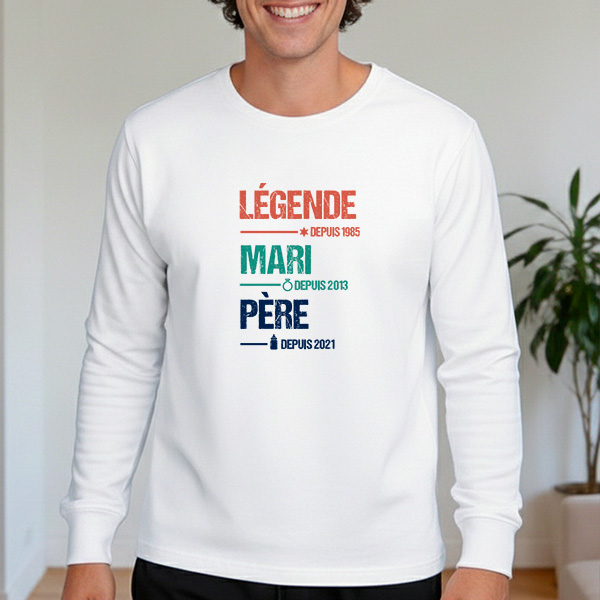 Pyjama Legende, Ehemann und Vater mit personalisiertem Text