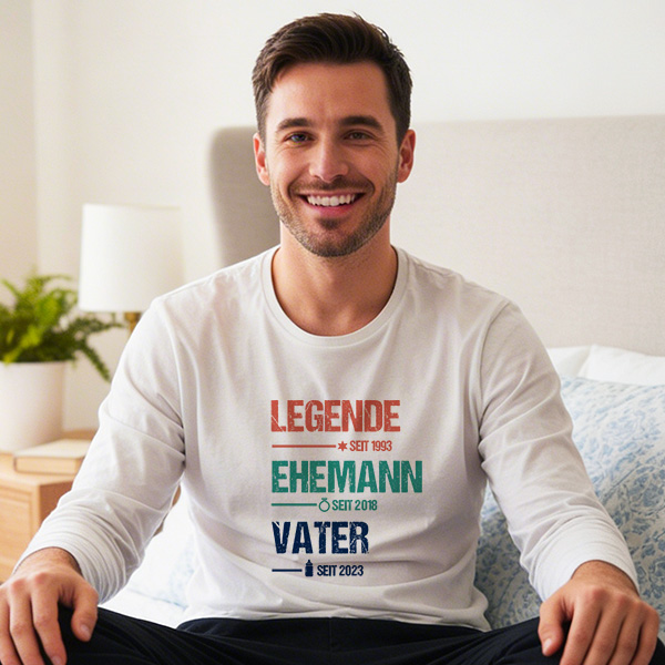 Pyjama Legende, Ehemann und Vater mit personalisiertem Text