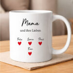 Tasse mit Text, Herzen und personalisierten Namen Miniaturansicht von Tasse mit Text, Herzen und personalisierten Namen