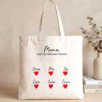 Tote Bag mit Herzen und personalisierten Namen Miniaturansicht von Tote Bag mit Herzen und personalisierten Namen