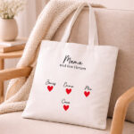 Miniaturansicht von Tote Bag mit Herzen und personalisierten Namen
