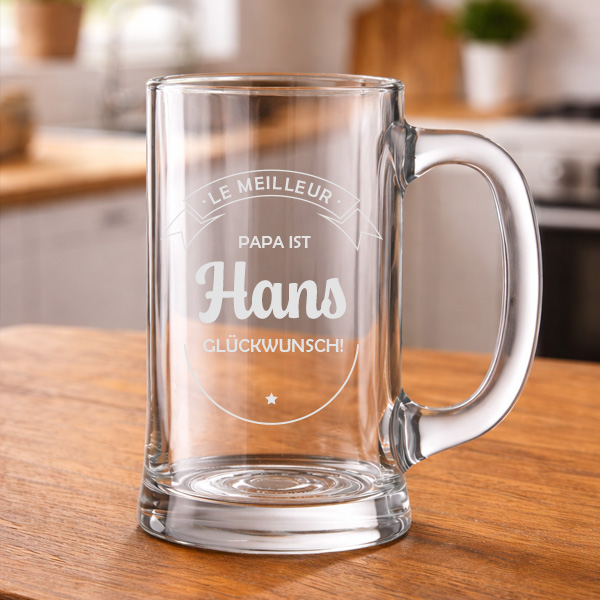 Bierkrug für den besten Papa mit personalisierten Texten