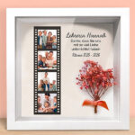 Rahmen mit Blumen im Filmrollen-Stil und personalisierten Fotos Miniaturansicht von Rahmen mit Blumen im Filmrollen-Stil und personalisierten Fotos