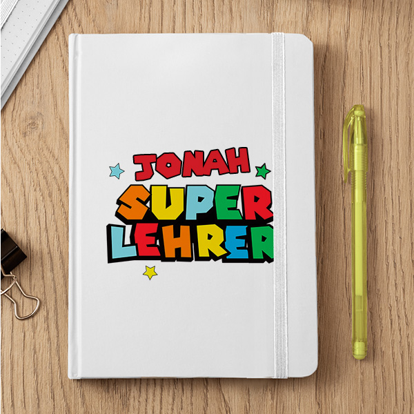 Super-Lehrerin-Notizbuch mit personalisierten Namen