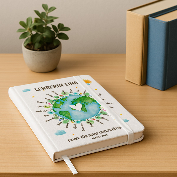 Planeten-Notizbuch mit personalisierten Namen