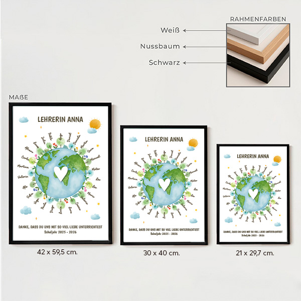 Planeten-Poster mit personalisierten Namen