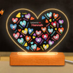 Lampe Herzen Figürchen mit Namen und personalisiertem Text Miniaturansicht von Lampe Herzen Figürchen mit Namen und personalisiertem Text