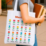Einkaufstasche Blumen mit personalisierten Namen Miniaturansicht von Einkaufstasche Blumen mit personalisierten Namen