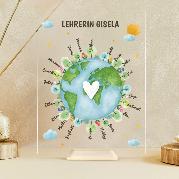 Planeten-Plakette mit personalisierten Namen