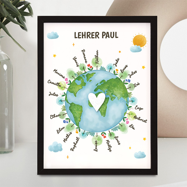 Planeten-Plakette mit personalisierten Namen