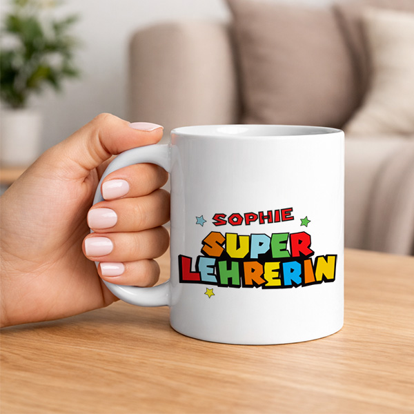 Super-Profe-Tasse mit personalisierten Namen