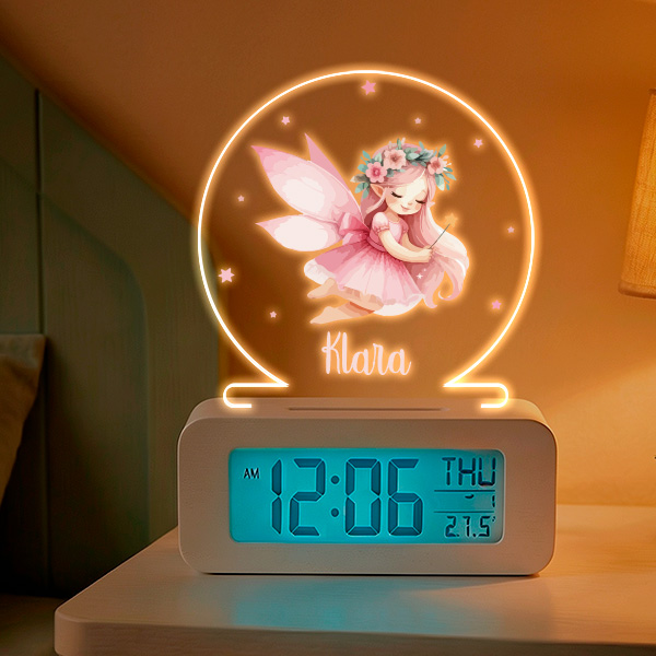 Feen-Wecker mit Licht und personalisiertem Namen