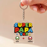 Miniaturansicht von Schlüsselanhänger Super Papa mit personalisierten Namen