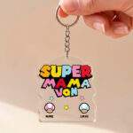 Miniaturansicht von Schlüsselanhänger Super Mama mit personalisierten Namen