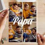 Miniaturansicht von Personalisierte Papa-Plakette mit 4 Fotos