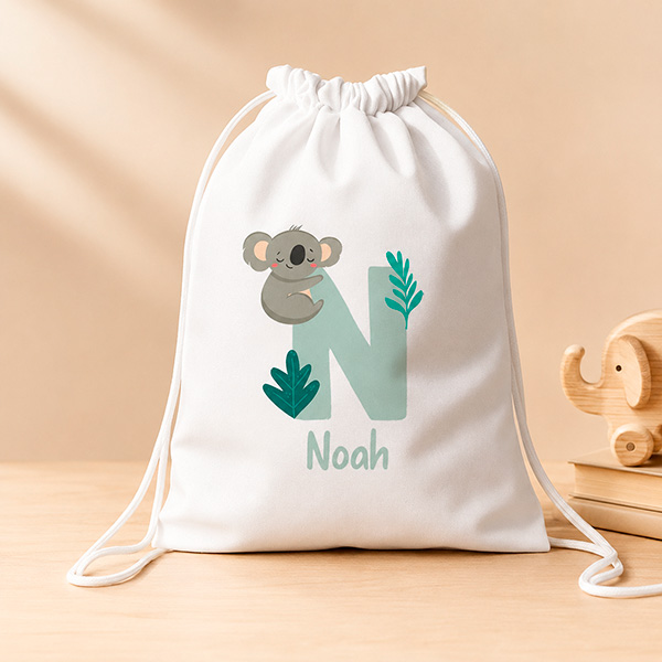 Personalisierter Turnbeutel für Kinder mit Initialen