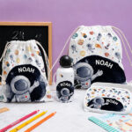 Miniaturansicht von Personalisierte Kinderflasche mit Astronaut im Weltall