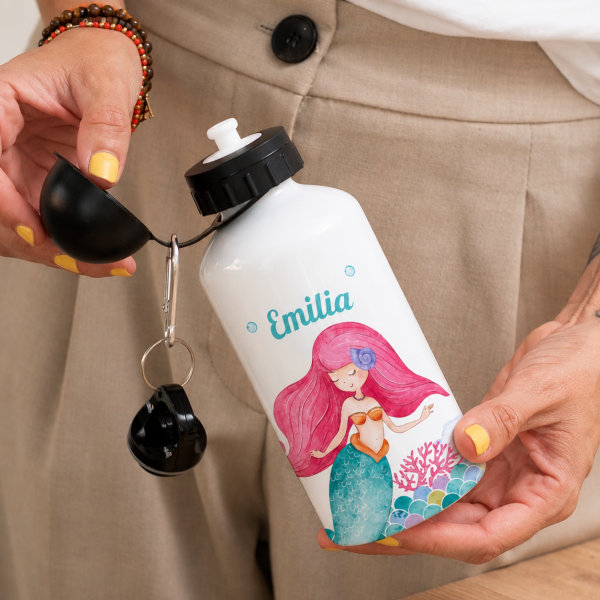 Personalisierte Kinderflasche mit Meerjungfrau