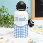 Personalisierte Kinderflasche mit Karomuster Miniaturansicht von Personalisierte Kinderflasche mit Karomuster