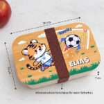 Miniaturansicht von Personalisierte Kinder-Brotdose mit Bambusdeckel und Fußballmotiv