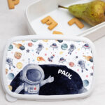 Personalisierte Kinder-Brotdose Astronaut im Weltraum Miniaturansicht von Personalisierte Kinder-Brotdose Astronaut im Weltraum