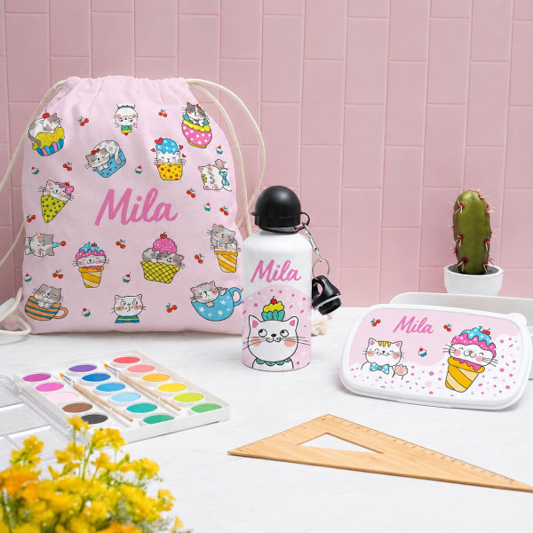 Personalisierter Kinder-Turnbeutel mit Kätzchen