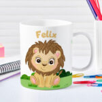Miniaturansicht von Unzerbrechliche personalisierte Kindertasse mit Dschungeltieren und Name
