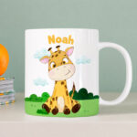 Miniaturansicht von Unzerbrechliche personalisierte Kindertasse mit Dschungeltieren und Name
