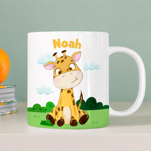 Unzerbrechliche personalisierte Kindertasse mit Dschungeltieren und Name