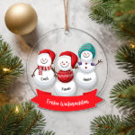 Miniaturansicht von Set Weihnachtsbaum-Anhänger Schneemänner mit personalisierten Namen