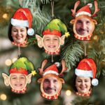 Miniaturansicht von Set Weihnachtsbaum-Anhänger mit Gesichtern und personalisierten Fotos