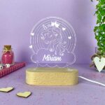Miniatura de Lámpara Infantil Unicornio con Nombre personalizada