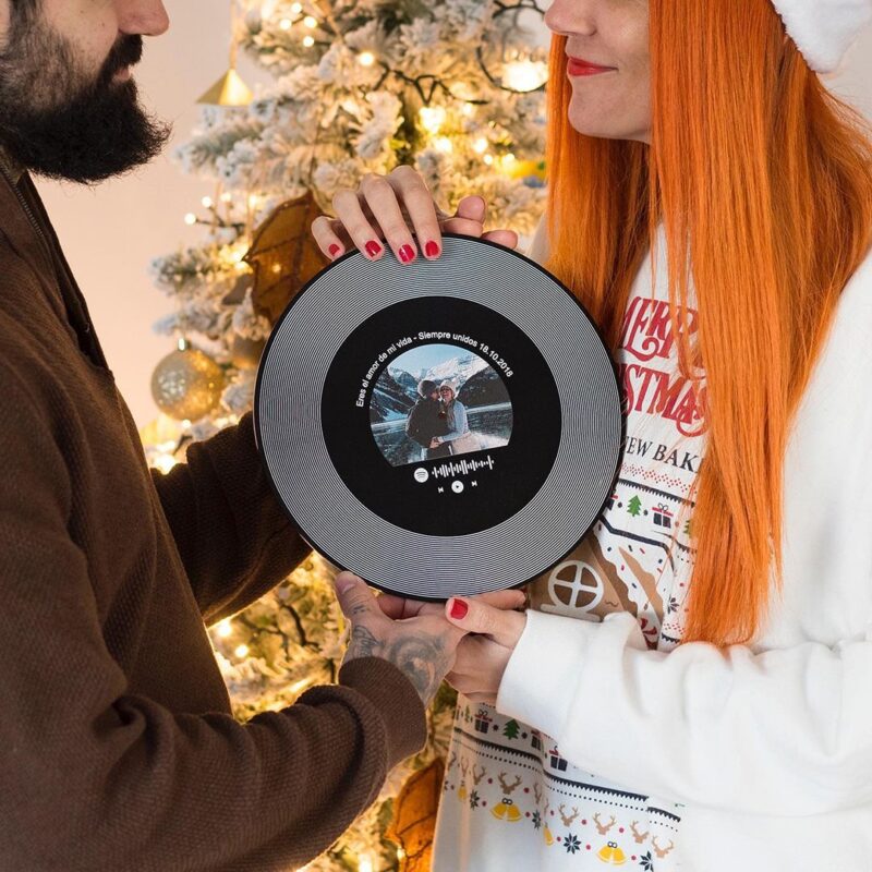 Placa Disco Vinilo Spotify con Foto y Texto personalizada
