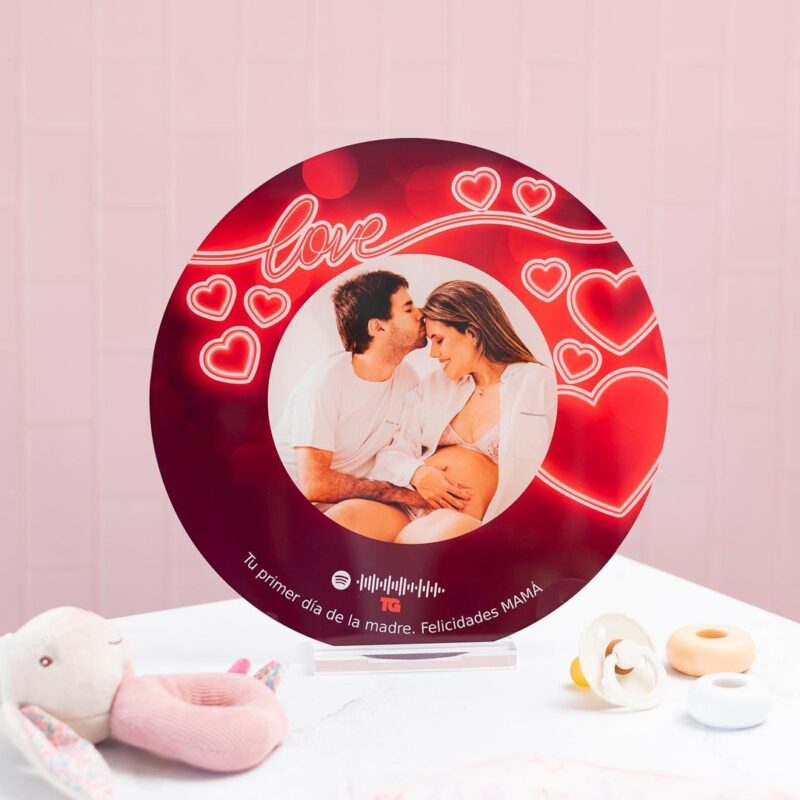 Placa Disco Vinilo Spotify con Foto y Texto personalizada