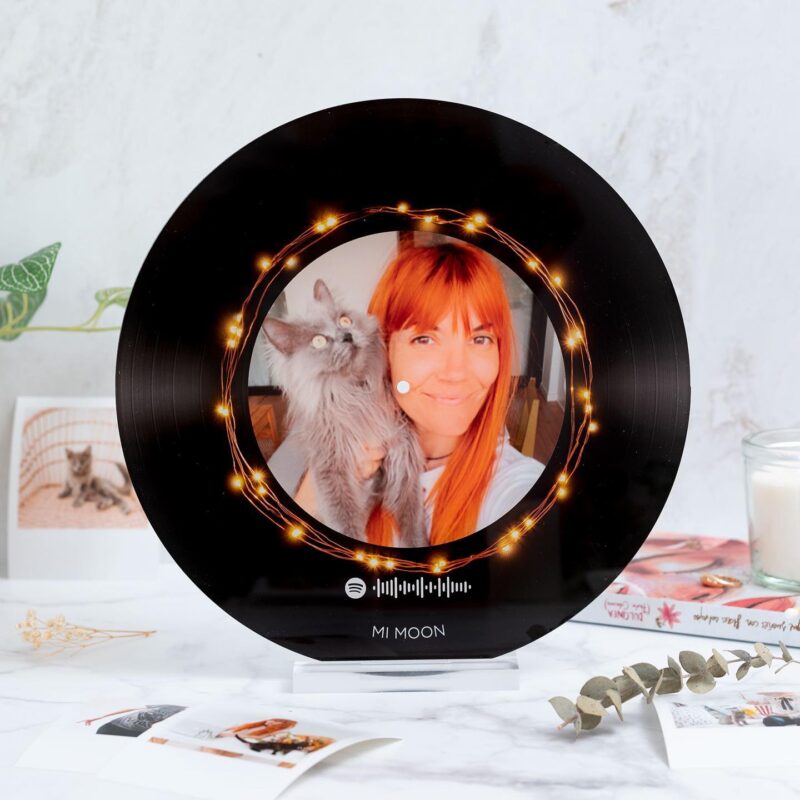 Placa Disco Vinilo Spotify con Foto y Texto personalizada