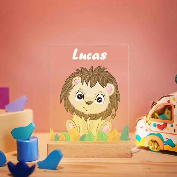 Lámpara Quitamiedos Animales Infantiles con Nombre personalizada
