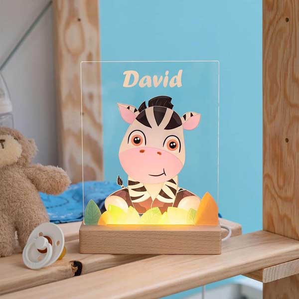 Lámpara Quitamiedos Animales Infantiles con Nombre personalizada