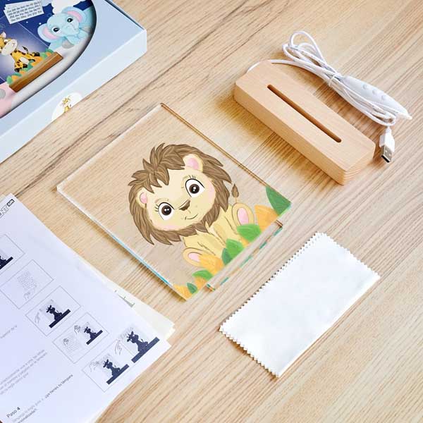 Lámpara Quitamiedos Animales Infantiles con Nombre personalizada