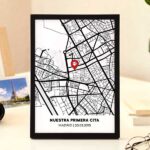 Miniatura de Placa Mapa del Amor con Ubicación y Textos personalizada