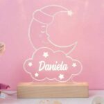 Lámpara Infantil Luna Durmiendo con Nombre personalizada Miniatura de Lámpara Infantil Luna Durmiendo con Nombre personalizada