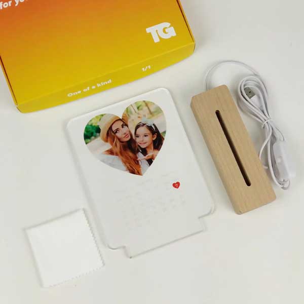 Lámpara calendario con foto personalizada
