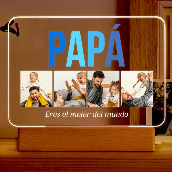 Lámpara Papá multicolor personalizada Lámpara Papá multicolor personalizada