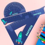 Reglas Escolares Infantiles Cohete personalizadas Miniatura de Reglas Escolares Infantiles Cohete personalizadas