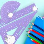 Reglas Escolares Infantiles Gato Unicornio personalizadas Miniatura de Reglas Escolares Infantiles Gato Unicornio personalizadas