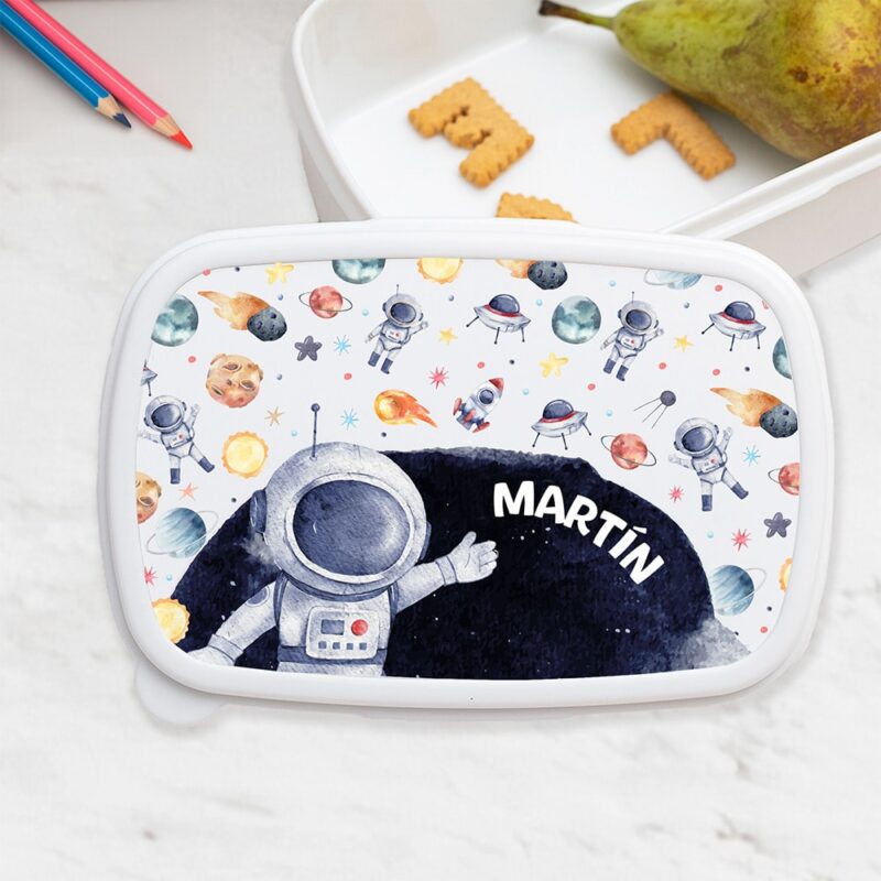 Fiambrera Infantil Astronauta en el Espacio personalizada Fiambrera Infantil Astronauta en el Espacio personalizada