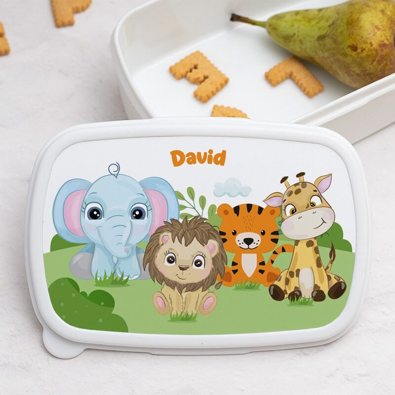 Fiambrera Infantil Animales Selva personalizada