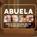 Lámpara Abuela con Cuatro Fotos y Texto personalizada Miniatura de Lámpara Abuela con Cuatro Fotos y Texto personalizada